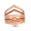 Thumbnail Image 1 of 1/2 CT. T.W. Enhanced Black and White Diamond Multi-Row Chevron Ring in 10K Rose Gold