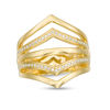 Thumbnail Image 1 of 1/5 CT. T.W. Diamond Multi-Row Chevron Ring in 10K Gold