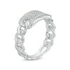 Thumbnail Image 1 of 1/3 CT. T.W. Diamond Plate and Chain Shank Ring in Sterling Silver