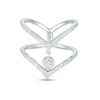 Thumbnail Image 0 of 3/8 CT. T.W. Multi-Diamond Double Chevron Open Shank Ring in 10K White Gold - Size 7