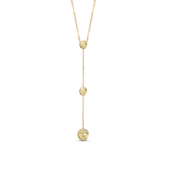 1/4 CT. T.w. Diamond Ball Station Y-Necklace in 10K Gold