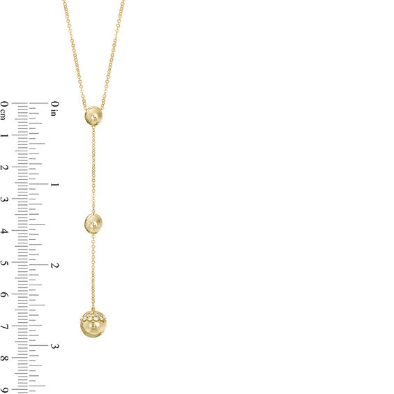 1/4 CT. T.w. Diamond Ball Station Y-Necklace in 10K Gold