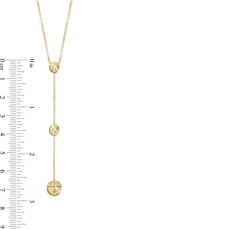 Main Image 2 of 1/4 CT. T.W. Diamond Ball Station Y-Necklace in 10K Gold