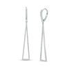 Thumbnail Image 1 of 3/4 CT. T.W. Diamond Elongated Triangular Drop Earrings in Sterling Silver
