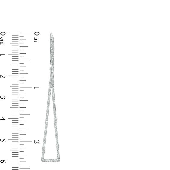 3/4 CT. T.w. Diamond Elongated Triangular Drop Earrings in Sterling Silver