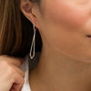 Thumbnail Image 2 of 5/8 CT. T.W. Diamond Elongated Kite-Shaped Drop Earrings in Sterling Silver
