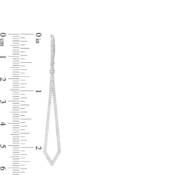 5/8 CT. T.w. Diamond Elongated Kite-Shaped Drop Earrings in Sterling Silver