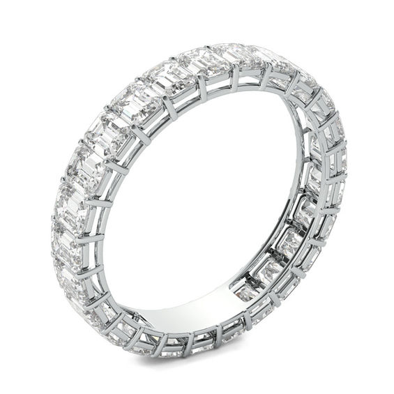 3 CT. T.w. Emerald-Cut Diamond Eternity Band in Platinum (I/Vs2)