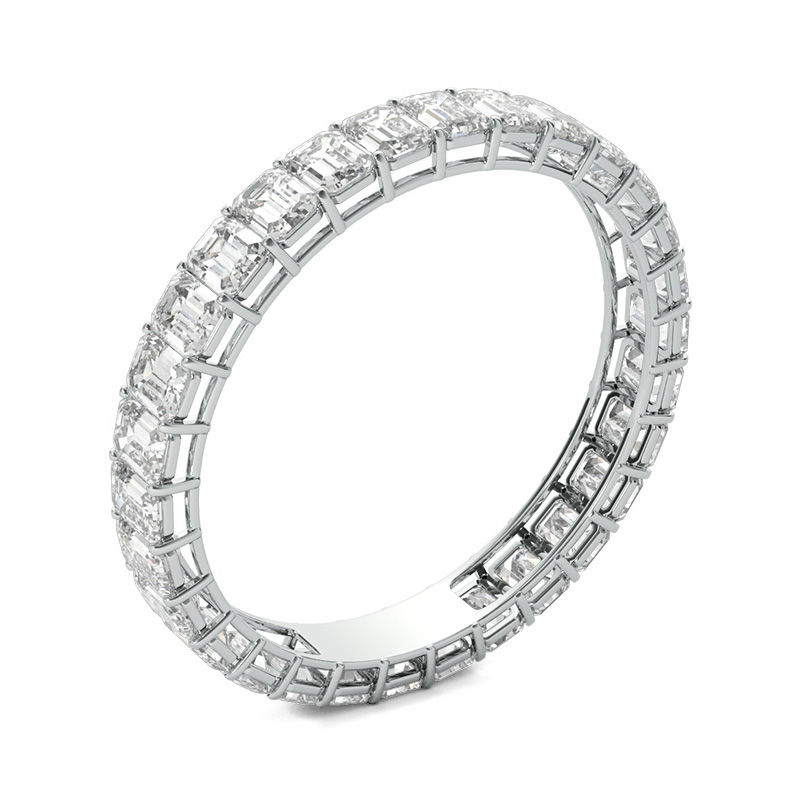 Main Image 2 of 2 CT. T.W. Emerald-Cut Diamond Eternity Band in Platinum (I/VS2)