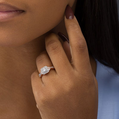 split shank engagement ring on finger