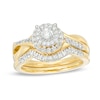 Thumbnail Image 1 of 1/2 CT. T.W. Diamond Double Frame Twist Bridal Set in 10K Gold