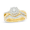 Thumbnail Image 1 of 1/2 CT. T.W. Diamond Double Frame Twist Bridal Set in 10K Gold