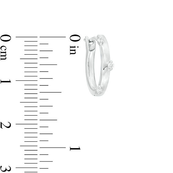 Zales x Scad Diamond Accent Three Stone Scatter Half-Hoop Earrings in Sterling Silver