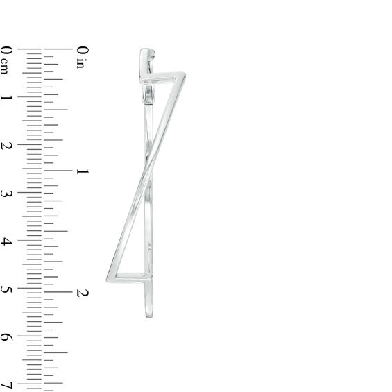 Zales x Scad Mirrored "Z" Long Hoop Earrings in Sterling Silver