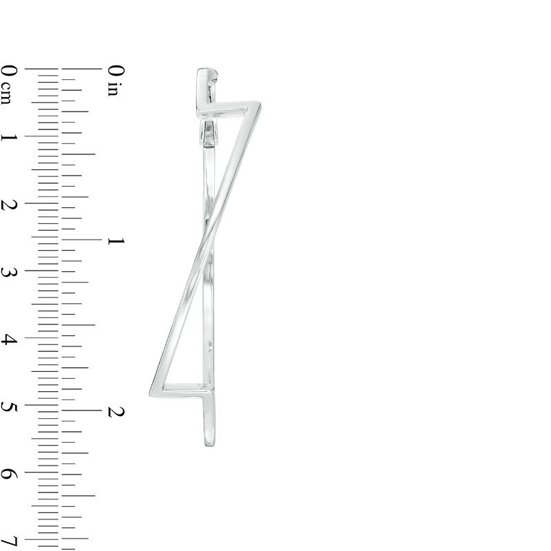 Main Image 3 of ZALES x SCAD Mirrored "Z" Long Hoop Earrings in Sterling Silver