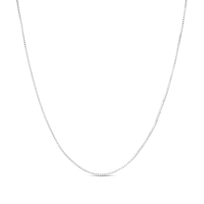 Main Image 1 of Made in Italy 0.7mm Box Chain Necklace in 10K White Gold - 18"
