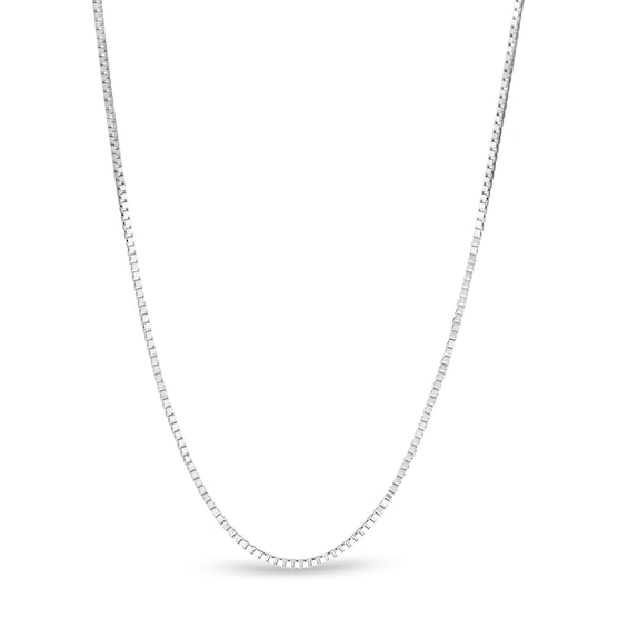 for Women 10k White Gold 0.7mm Box Chain Necklace 16 