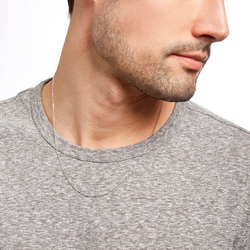 Main Image 2 of Made in Italy 0.7mm Box Chain Necklace in 10K White Gold - 20"
