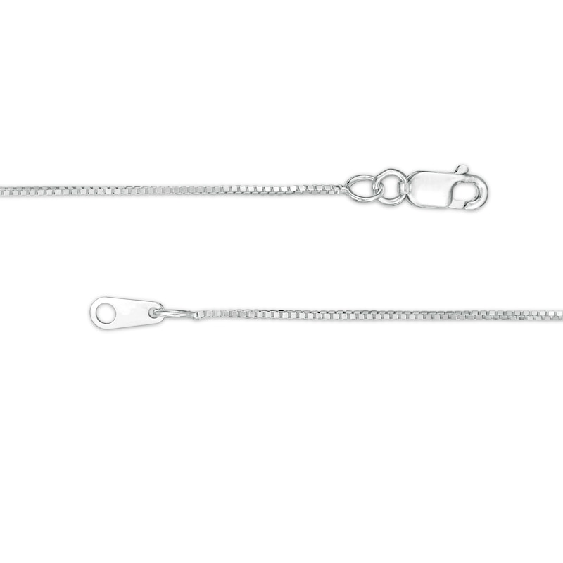 Main Image 3 of Made in Italy 0.7mm Box Chain Necklace in 10K White Gold - 20"