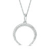 Thumbnail Image 1 of 1/5 CT. T.W. Diamond Crescent Pendant in 10K White Gold