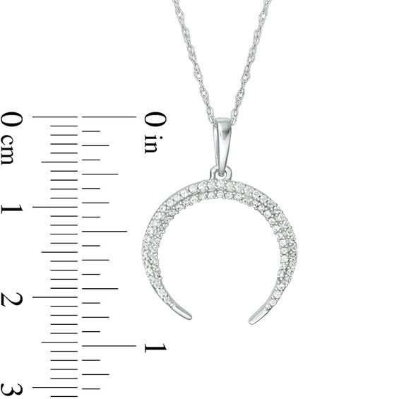 1/5 CT. T.w. Diamond Crescent Pendant in 10K White Gold