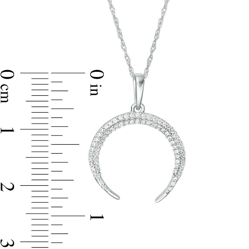 Main Image 3 of 1/5 CT. T.W. Diamond Crescent Pendant in 10K White Gold