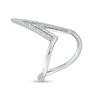 1/4 CT. T.W. Diamond Elongated Double "V" Ring in Sterling Silver