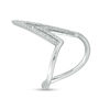 Thumbnail Image 3 of 1/4 CT. T.W. Diamond Elongated Double "V" Ring in Sterling Silver