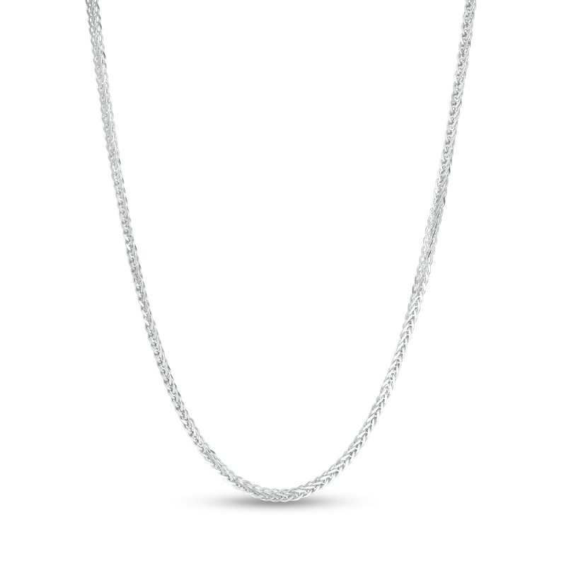 Main Image 1 of Made in Italy 0.85mm Wheat Chain Necklace in 10K White Gold - 20"