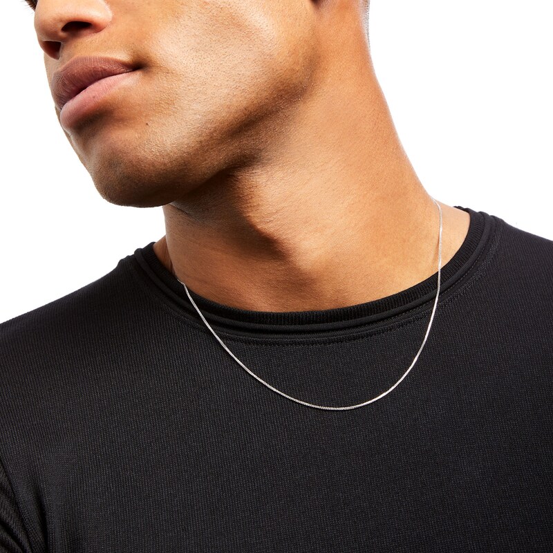 Main Image 2 of Made in Italy 0.85mm Wheat Chain Necklace in 10K White Gold - 20"