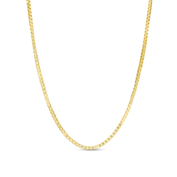 Made in Italy Men's 0.8mm Adjustable Box Chain Necklace in 14K Gold - 22"