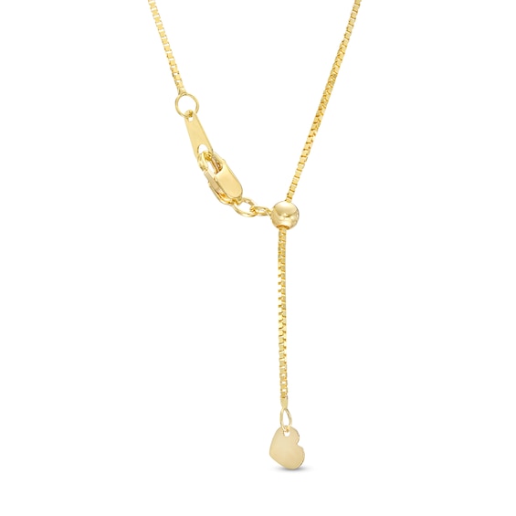 Made in Italy Men's 0.8mm Adjustable Box Chain Necklace in 14K Gold - 22"