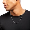 Thumbnail Image 1 of Made in Italy Men's 0.8mm Adjustable Box Chain Necklace in 14K White Gold - 22"