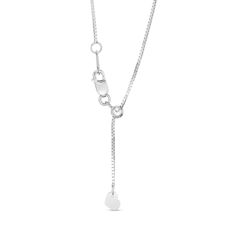 Made in Italy Men's 0.8mm Adjustable Box Chain Necklace in 14K White Gold - 22"