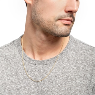 Main Image 2 of Made in Italy 1.1mm Adjustable Wheat Chain Necklace in 14K Gold - 22"