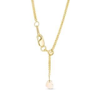 Main Image 3 of Made in Italy 1.1mm Adjustable Wheat Chain Necklace in 14K Gold - 22"