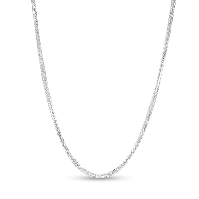 Made in Italy 1.1mm Adjustable Wheat Chain Necklace in 14K White Gold - 22"