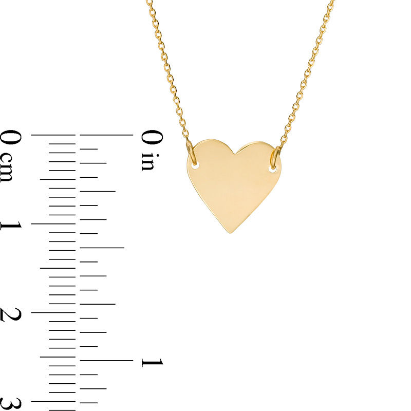 Polished Heart Disc Necklace in 10K Gold