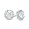 Thumbnail Image 1 of 1 CT. T.W. Diamond Frame Stud Earrings in 14K White Gold