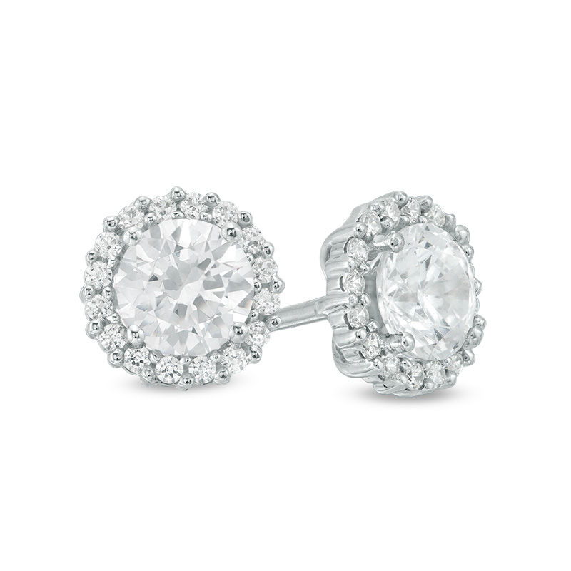 Main Image 1 of 1 CT. T.W. Diamond Frame Stud Earrings in 14K White Gold