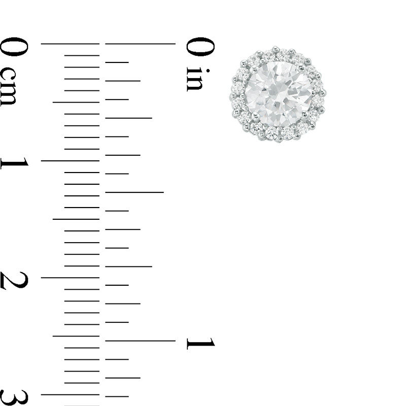 Main Image 2 of 1 CT. T.W. Diamond Frame Stud Earrings in 14K White Gold
