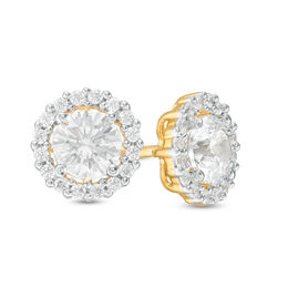 1 CT. T.W. Diamond Frame Stud Earrings in 14K Gold