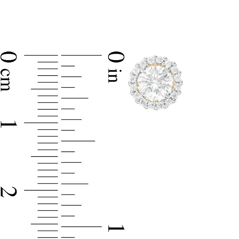 Main Image 3 of 1 CT. T.W. Diamond Frame Stud Earrings in 14K Gold