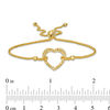 Thumbnail Image 2 of Heart Outline Bolo Bracelet in 14K Gold - 8"