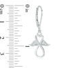 Thumbnail Image 2 of 1/8 CT. T.W. Diamond Sideways Heart-Top Infinity Angel Drop Earrings in 10K White Gold