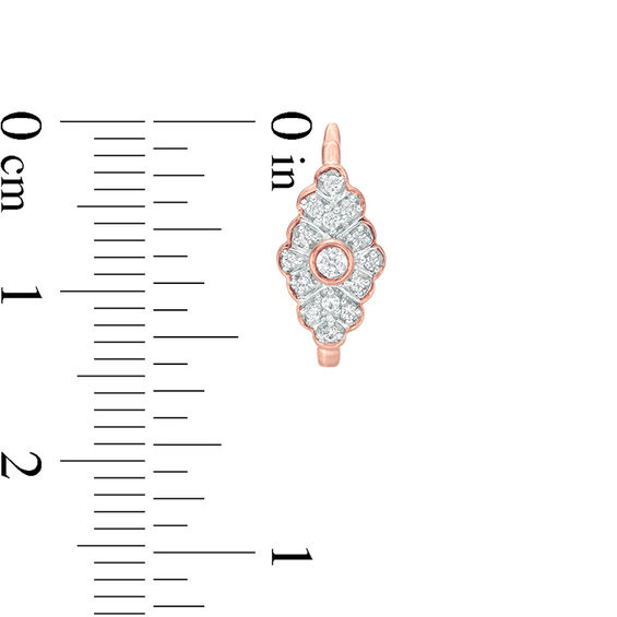 1/5 CT. T.w. Diamond Marquise Hoop Earrings in 10K Rose Gold