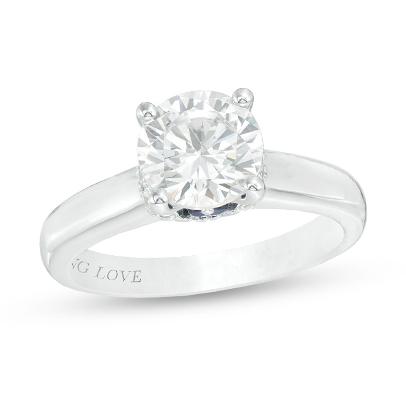 Vera Wang Love Collection 2-1/8 CT. T.W. Certified Diamond Engagement Ring in 14K White Gold (I/SI2)