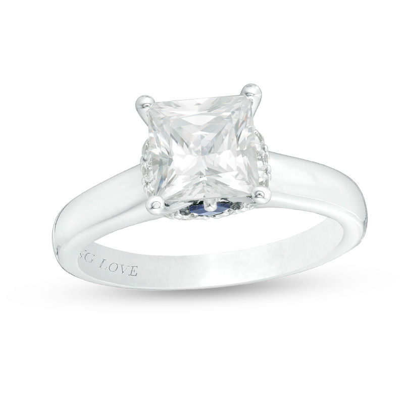 Main Image 1 of Vera Wang Love Collection 2-1/6 CT. T.W. Certified Princess-Cut Diamond Engagement Ring in 14K White Gold (I/SI2)