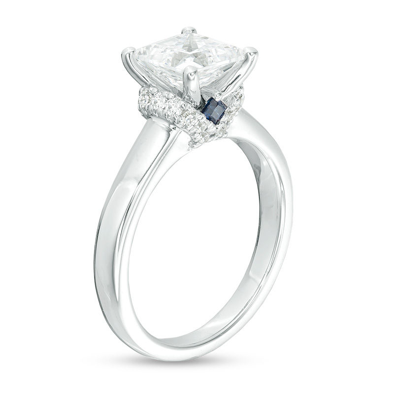 Main Image 2 of Vera Wang Love Collection 2-1/6 CT. T.W. Certified Princess-Cut Diamond Engagement Ring in 14K White Gold (I/SI2)