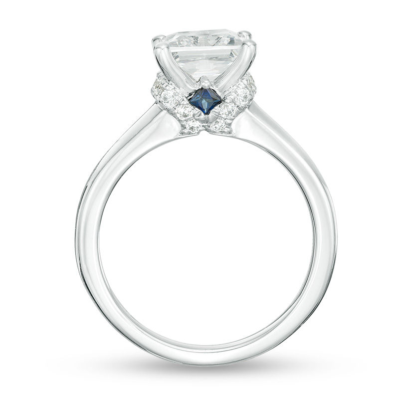 Main Image 3 of Vera Wang Love Collection 2-1/6 CT. T.W. Certified Princess-Cut Diamond Engagement Ring in 14K White Gold (I/SI2)